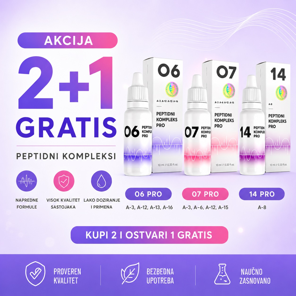 PRO TEČNI PEPTIDI 2 + 1 GRATIS